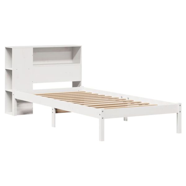 vidaXL Bookcase Bed without Mattress White 90x190 cm Single Solid Wood Pine