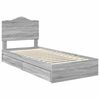 vidaXL Storage Bed with Drawer Grey Sonoma 90 x 200 cm Engineered Wood