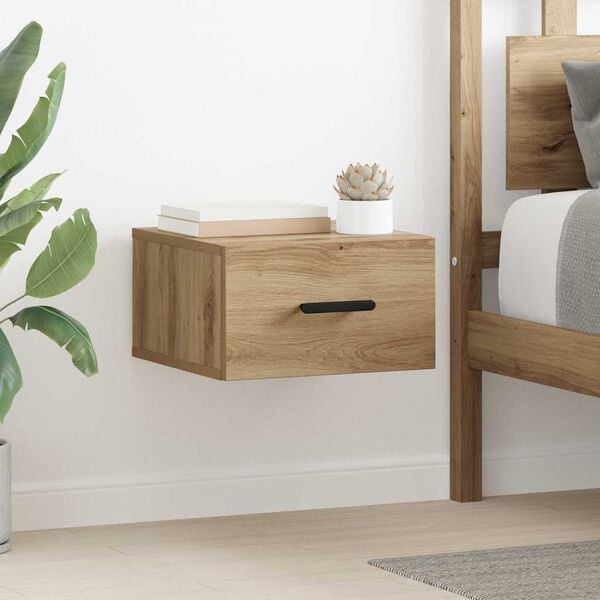 vidaXL Bedside Cabinet Wall-mounted 2 pcs Artisan Oak 35 x 35 x 20 cm