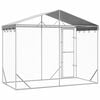 vidaXL Outdoor Dog Kennel with Roof Silver 3x1.5x2.5 m Galvanised Steel