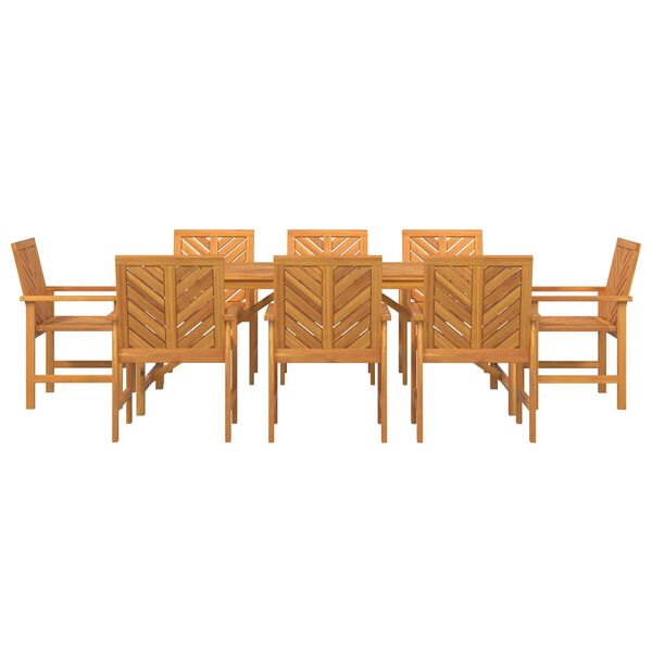 vidaXL Garden Dining Set 9 pcs Brown Solid Acacia Wood