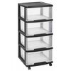 Curver "Essentials" Drawer Cabinet 80L Transparant and Black