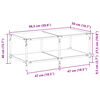 vidaXL Coffee Table with Black Glass Top 98.5x50x40 cm Steel