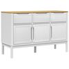 vidaXL Sideboard FLORO White 114x43x74 cm Solid Wood Pine