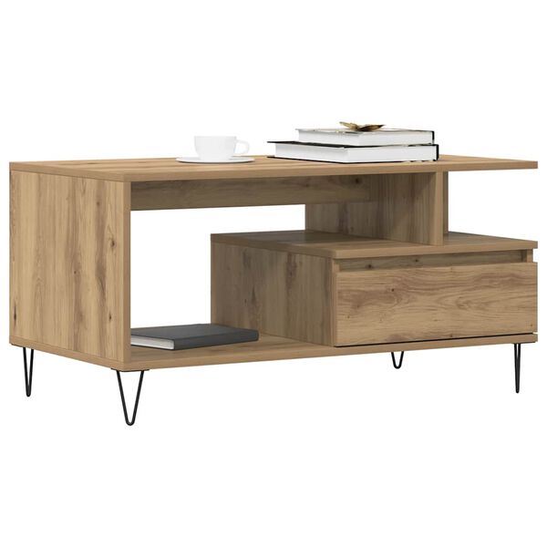 vidaXL Coffee Table Artisan Oak 90x49x45 cm Engineered Wood