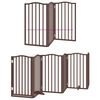 vidaXL Dog Gate with Door Foldable 15 Panels Brown 750 cm Poplar Wood