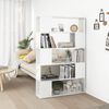 vidaXL Book Cabinet Room Divider High Gloss White Engineered Wood