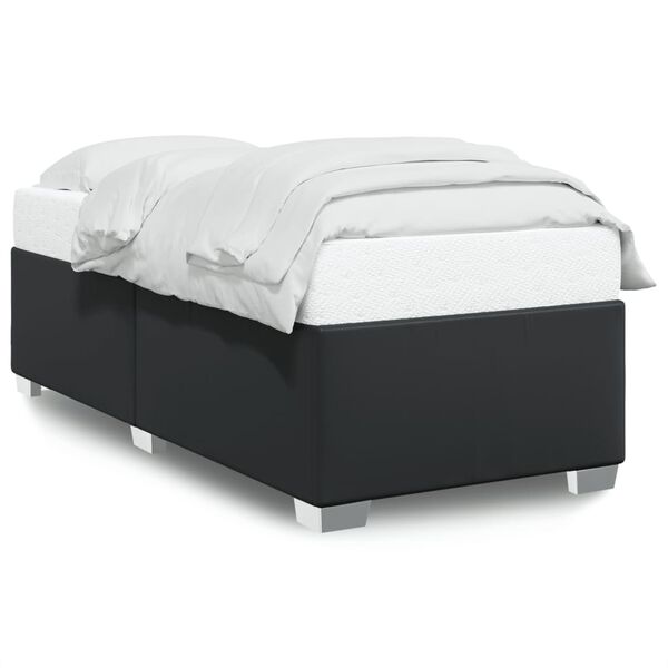 vidaXL Bed Frame without Mattress Black Single Faux Leather