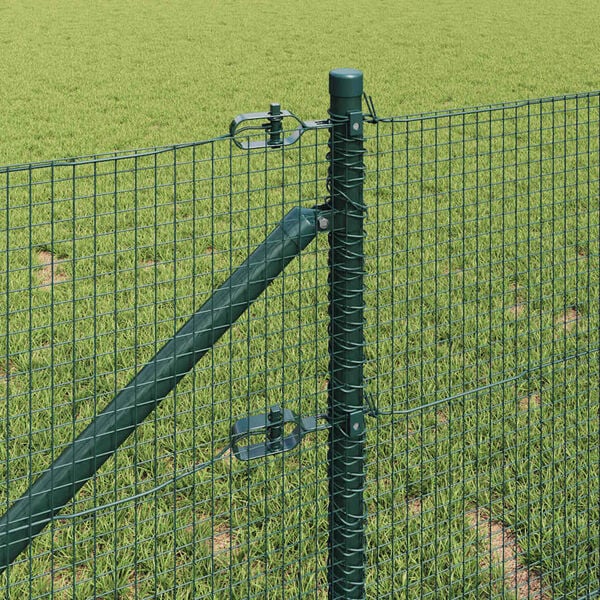 vidaXL Fence Post Green 100 x 0.4 m (16 x 16 mm mesh) Steel and PVC