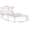 vidaXL Bed Frame without Mattress Wax Brown 90x190 cm Single Solid Wood Pine