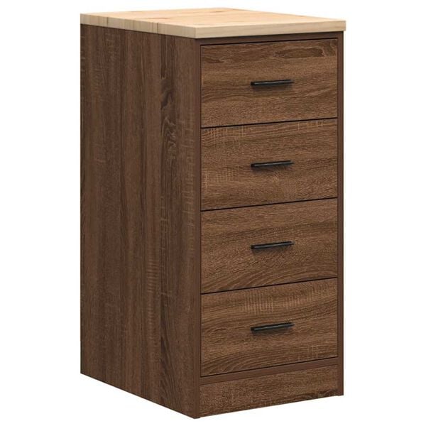 vidaXL Garage Storage Cabinet Brown Oak 40x51x85 cm Solid Wood Pine