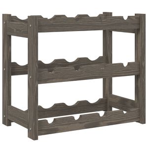 vidaXL Wine Rack for 12 Bottles Grey Solid Wood Pine