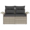 vidaXL Garden Sofa with Cushion Light Grey 141 x 62 x 69cm Poly Rattan