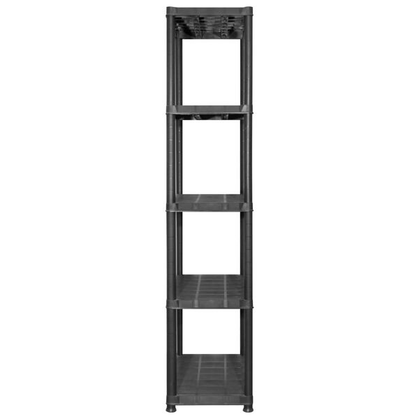 vidaXL Storage Shelf 5-Tier Black 284x38x170 cm Plastic