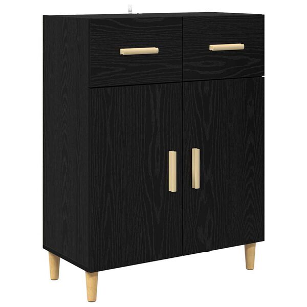 vidaXL Sideboard Black oak 34 x 69.5 x 89 cm Engineered wood