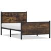 vidaXL Metal Bed Frame without Mattress Smoked Oak 100x190 cm