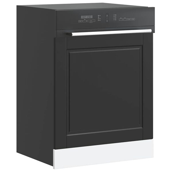 vidaXL Dishwasher Panel Porto Black 60x1.5x57 cm Engineered Wood