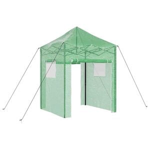vidaXL Greenhouse Folding with Roof Green 200 x 200 x 300 cm Iron