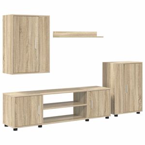 vidaXL TV Cabinet Set Wall-mounted 4 pcs Sonoma Oak Engineered wood