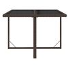 vidaXL Garden Table Brown 109x107x74 cm Poly Rattan and Glass