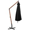 vidaXL Hanging Garden Parasol with Pole Black 3.5x2.9 m Solid Fir Wood