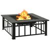 vidaXL Fire Pit with Poker 79x79x46.5 cm XXL Steel