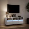 vidaXL TV Wall Cabinet with LED Lights White 130x31x45 cm