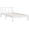 810073 vidaXL Bed Frame without Mattress White Solid Wood 100x200 cm