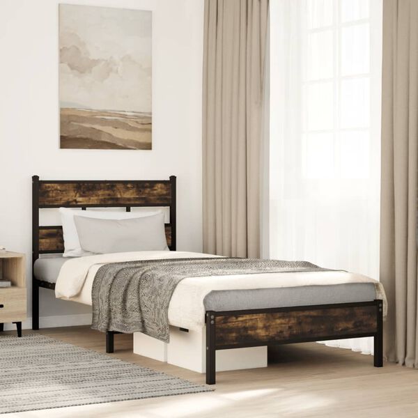 vidaXL Bed Frame without Mattress with Headboard Sonoma Oak 90x200 cm