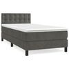 vidaXL Box Spring Bed with Mattress Dark Grey 80x200 cm Velvet