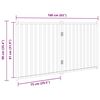 vidaXL Dog Gate Foldable 2 Panels White 160 cm Solid Wood Fir