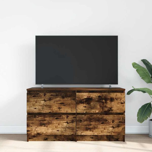 vidaXL TV Cabinet Smoked Oak 100x35x54 cm Engineered Wood