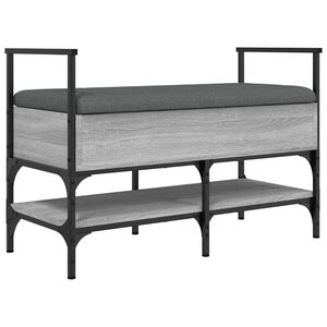 vidaXL Shoe Bench Grey Sonoma 85.5x42x57.5 cm Engineered Wood