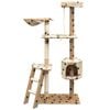 vidaXL Cat Tree with Sisal Scratching Posts 150 cm Paw Prints Beige