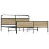 vidaXL Metal Bed Frame without Mattress Smoked Oak 193x203 cm