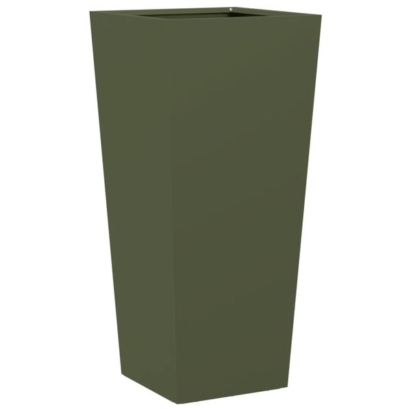 vidaXL Garden Planter Olive Green 35x35x75 cm Steel