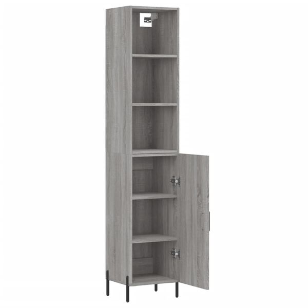 vidaXL Highboard Grey Sonoma 34.5x34x180 cm Engineered Wood
