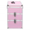 vidaXL Make-up Case 37x24x40 cm Pink Aluminium