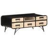 vidaXL Coffee Table | Black, Brown | Solid Mango Wood, Iron | 100x50x40 cm