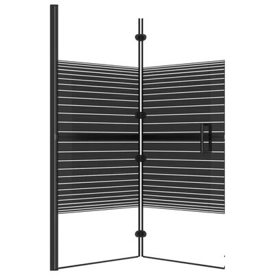 vidaXL Folding Shower Enclosure ESG 120x140 cm Black