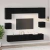 vidaXL TV Cabinet Set Wall-mounted 8 pcs Black Oak Engineered Wood