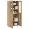 vidaXL Highboard 2 pcs Artisan Oak Engineered Wood and Glass