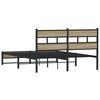 vidaXL Metal Bed Frame without Mattress Sonoma Oak 140x190 cm