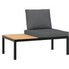 vidaXL 3 Piece Garden Sofa Set with Cushions Black Aluminium