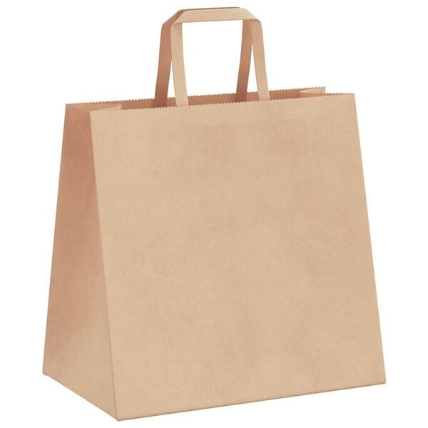 vidaXL Paper Bags 50 pcs with Handles Brown 26x17x25 cm