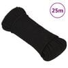vidaXL Work Rope Black 4 mm 25 m Polyester