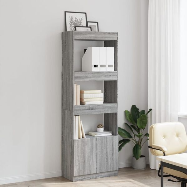 vidaXL Highboard&nbsp;Grey Sonoma 63x33x180 cm Engineered Wood