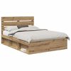 vidaXL Bed Frame Artisian Oak 160 x 200 cm Solid Pine Wood