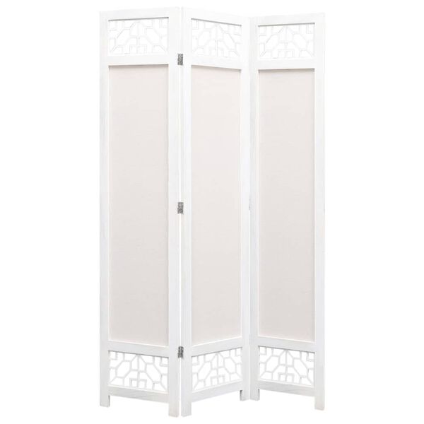 vidaXL 3-Panel Room Divider Cream 105x165 cm Fabric