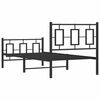 vidaXL Metal Bed Frame without Mattress with Footboard Black 90x200cm